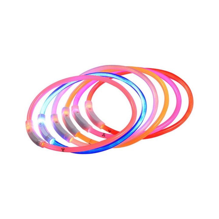 LED-Hundehalsband, USB wiederaufladbar, Blitz-Hundehalskette, leichtes PVC-Haustier-Sicherheitshalsband für große und mittelg