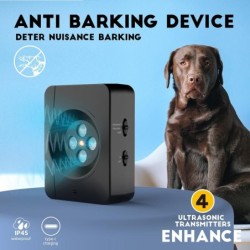 Anti-Hundebell-Gerät mit 3 Gängen Ultraschall-Hundebell-Kontrolle Abschreckungsgeräte Wiederaufladbar & schwarz