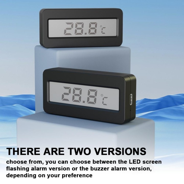 Aquarium-Temperaturmessgerät, hochpräzises Aquarium-Thermometer mit großem LCD-Display und Alarm T2-A bunt