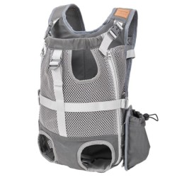 Taktischer Rucksack für Haustiere im Freien, Haustier-Hundeträger-Rucksäcke, verstellbare Hunde-Rucksack-Trägerbeine grau