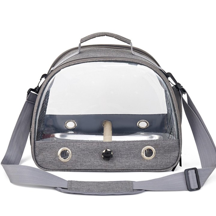 Vogelträger, tragbar, faltbar, Oxford-Stoff, Vogeltasche, Papagei, Taube, kleine Haustier-Ausflugstasche grau