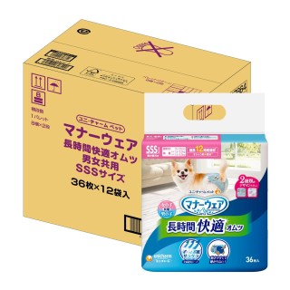 Manners Wear Dog SSS für Ultra Small 432 Stück Stück x Haustier Unicharm Windel, Langzeitwindel, Größe, Hunde, (36 12), Pinke