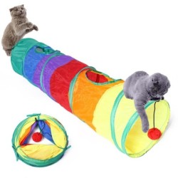 Katzentunnel, lustiges Kätzchenspielzeug, faltbares Spielzeug für Katzen, interaktives Katzentraining, Kaninchen-Tierspiel, H