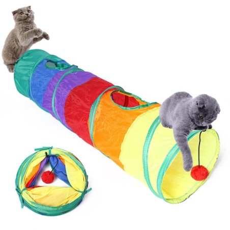 Katzentunnel, lustiges Kätzchenspielzeug, faltbares Spielzeug für Katzen, interaktives Katzentraining, Kaninchen-Tierspiel, H