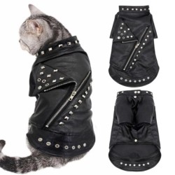 Leder-Katzenjacke, warme Hunde- und Katzenkleidung, Mantel, Herbst-Winter-Haustierkleidung, Welpen- und Kätzchen-Outfits, Kos