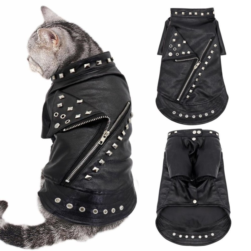 Leder-Katzenjacke, warme Hunde- und Katzenkleidung, Mantel, Herbst-Winter-Haustierkleidung, Welpen- und Kätzchen-Outfits, Kos