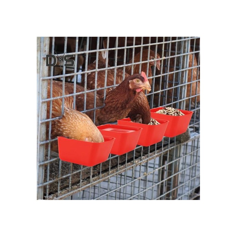 5 Stück Hühnerkäfig-Näpfe, Vogel-Hängefutterspender, Geflügel-Wassernäpfe mit Haken, Futternäpfe für Hasen, Tauben, Kleintier