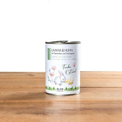 alsa-nature OSTERN Lamm & Huhn mit Topinambur und Champignons, Anzahl: 400 g, 400 g, Hundefutter nass