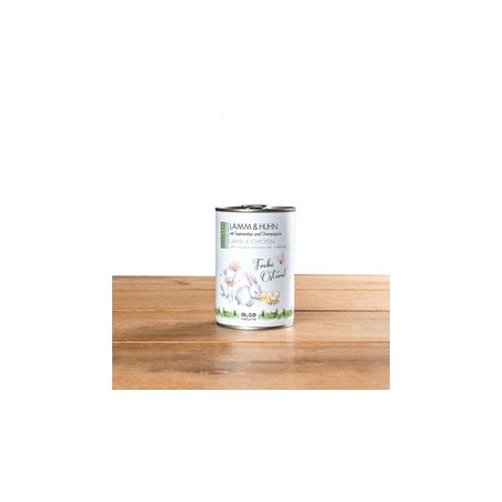 alsa-nature OSTERN Lamm & Huhn mit Topinambur und Champignons, Anzahl: 400 g, 400 g, Hundefutter nass