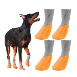 4 Stück Haustier-Sportschuhe, wasserdicht, bequem, rutschfest, Regenstiefel, Pfotenschutz für kleine, mittelgroße und große H