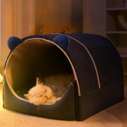 Haustiernest, warm im Herbst und Winter, vollständig geschlossenes Katzennest, abnehmbares und waschbares Hundehaus im Hausst