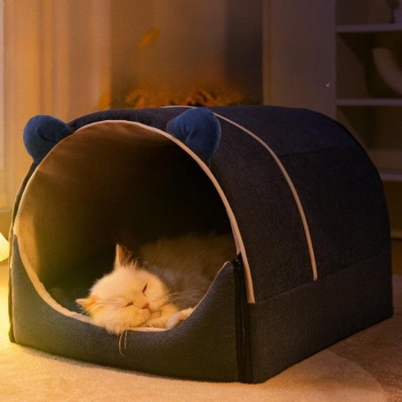 Haustiernest, warm im Herbst und Winter, vollständig geschlossenes Katzennest, abnehmbares und waschbares Hundehaus im Hausst