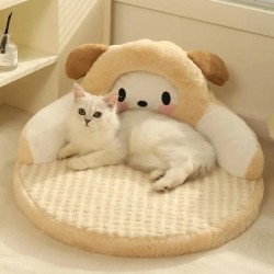 Katzen Haustierprodukte Warmes Bett Cartoon Flauschiges Kätzchen für Wintersachen Sofazubehör Plüschzubehör Welpenwaren Zubeh