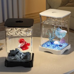 4K High-Definition-Desktop-Aquarium, Acryl-Aquarium, abnehmbar, transparent, kleines Aquarium, Mehrzweck-Amphibien-Futterbox
