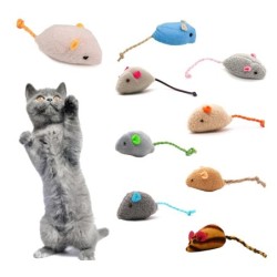 8 Stück Katzenmaus, Plüsch-Katzenspielzeug, Kätzchenspielzeug, langer Schwanz zum Zahnen der Katze, Kauring, Glocke für die K