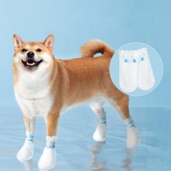 20 Stück Einweg-Überschuhe für Haustiere, schmutzabweisende Fußbezüge, Socken für Spaziergänge mit Hunden, wasserdicht, rutsc