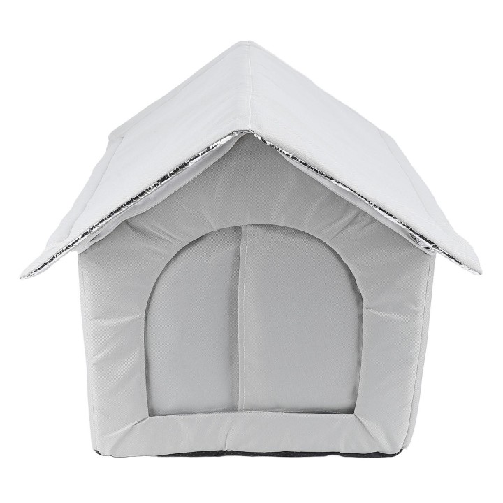 Katzenhaus für draußen, wasserabweisend, wetterfest, geräumig, geschlossen, winterfest, isoliert, Katzenunterstand für grau