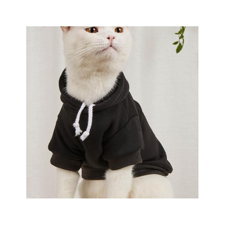 Strapazierfähige Bündchen mit Gewinde, mild zur Haut, Haustier-Pullover, lässige Hunde mit Kapuze für den Herbst S rot