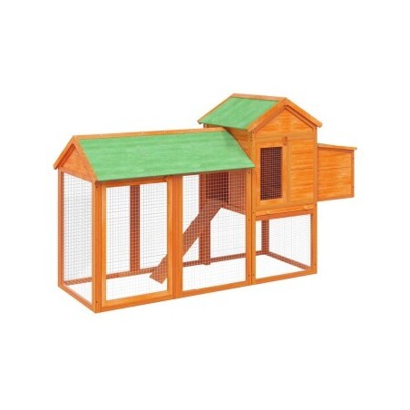 VidaXL Hühnerstall 193 x 65 x 117 cm (L x B x H) naturfarben