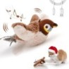 Heimtierbedarf Spatz Kleines Spielzeug Vogelruf Simulation Vogel Katzenjagdspielzeug Automatisches Katzenspielzeug braun