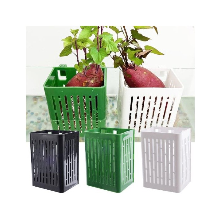 1/2/3/5/10 Stück Aquarium-Pflanzenhalter, Hängetopf für Aquarien, mit Haken, Kunststoff-Wasserpflanzenbecher für Aquascape-De