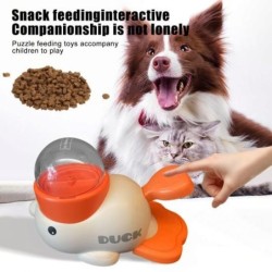 Interaktiver 2-in-1-Futterspender für Hunde mit langsamer Fütterung, Puzzle-Spielzeug in Entenform, Futterausgabespielzeug, W