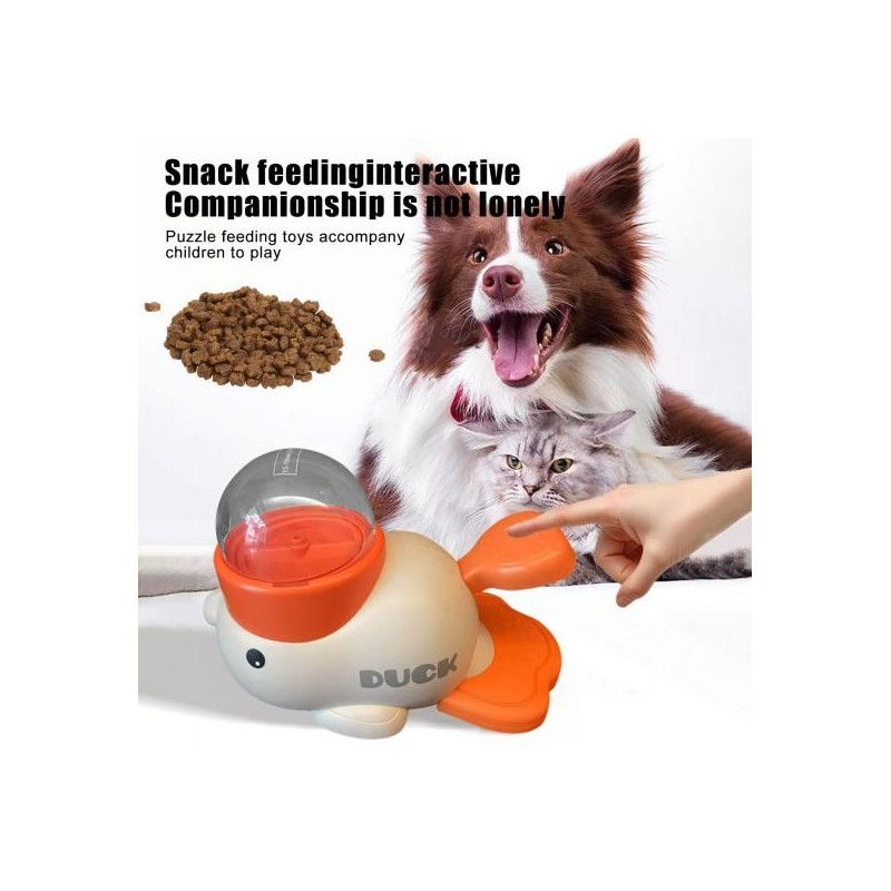 Interaktiver 2-in-1-Futterspender für Hunde mit langsamer Fütterung, Puzzle-Spielzeug in Entenform, Futterausgabespielzeug, W