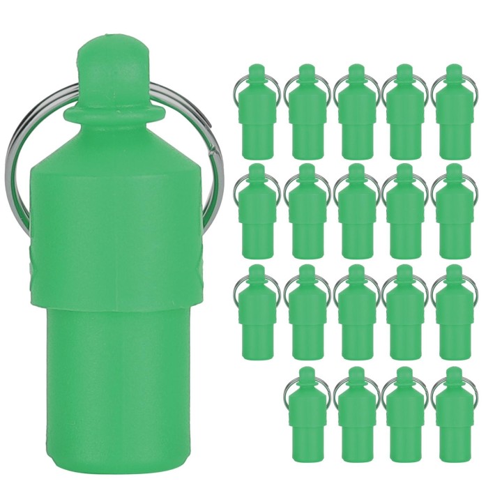 20 Stück AntiLost Pet Tag Hund Katze ID Name Adresse Etikett Lagerung Barrel Tube Kragen Anhänger(Grün )