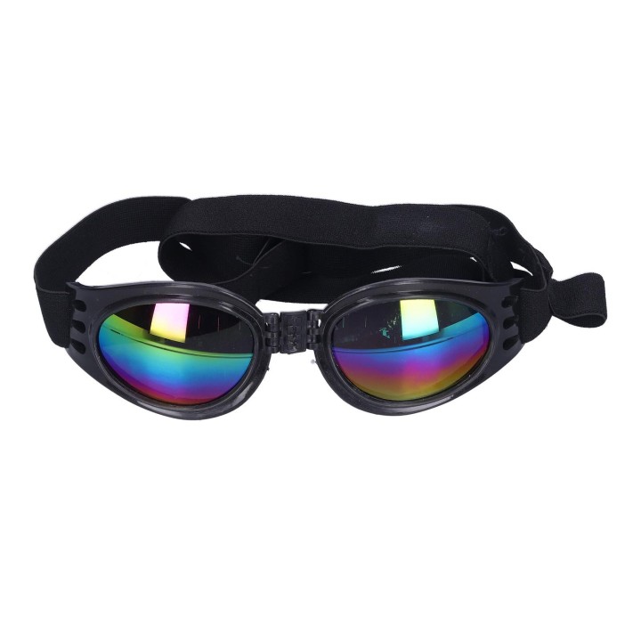 Haustier-Sonnenbrille, faltbar, für den Sommer, UV-Schutz für mittelgroße und große Hunde, Schwarz schwarz