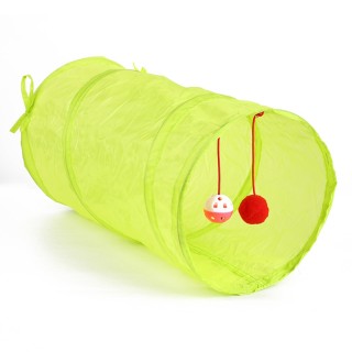 Katzentunnel, grünes Katzenrohr, faltbar, großer Raum, Soundglocke, Crinkle-Design, langlebiges Katzenspielzeug für