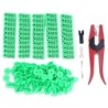 100 Sets Vieh Ohr Tag Kit Anzahl Tier Ohr Tag mit Applikator für Rinder Pferd Schwein Schafe