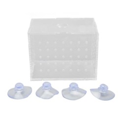 Fischzuchtbox Hochtransparenter Acryl-Brutkasten mit Saugnäpfen für Babys 9x6x7cm / 3.5x2.4x2.8in