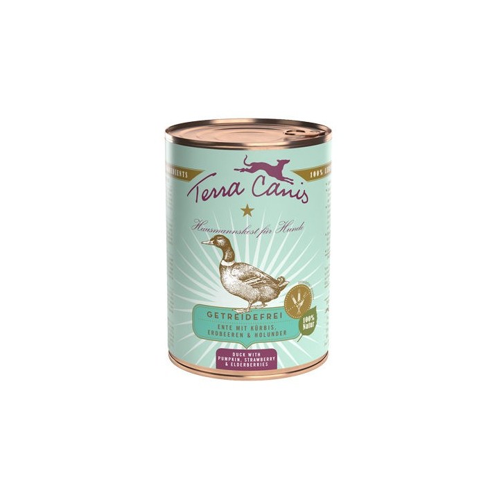 Terra Canis Getreidefrei Hundefutter - Dosen - Ente - 6 x 400 g