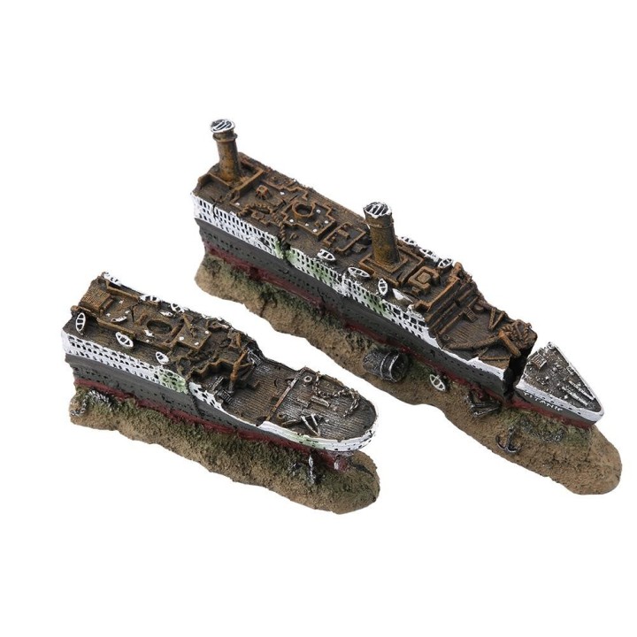 Titanic Lost Wrecked Boat Ship Aquarium Dekoration Ornament Wrack Ornamente