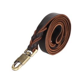 1 Stück Hundehalsband und Leine aus weichem Leder in geflochtener Haustierkette (2,5 x 150cm)