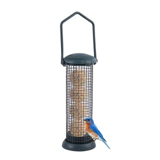 Outdoor-Vogelfutterstation, Meisenknödel-Futterspender, Wildvogel-Hängefutterstation dunkelgrüne