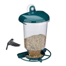 Transparentes Vogelhäuschen, automatisches Vogelhäuschen aus Kunststoff mit Saugnäpfen