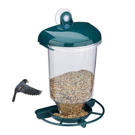 Transparentes Vogelhäuschen, automatisches Vogelhäuschen aus Kunststoff mit Saugnäpfen