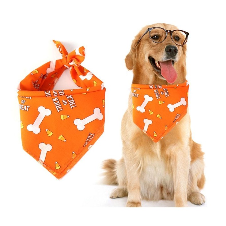 Halloween Hundehalstücher, Haustierhalsband, Bandana, Haustierschal, Halstuch, waschbar, Hundelätzchen für Hund und Katze ora