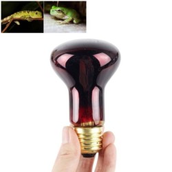60W Infrarot-Wärmelampe, Rotlicht-Glas-Wärmelampe für Eidechsen, Reptilien und Amphibien rot