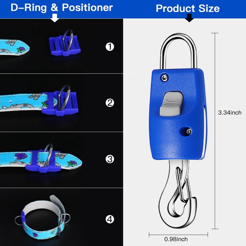 1pc Edelstahl Welpen Hund Katze Kragen Seil Leine Stecker Schnalle Pet Liefert Blau