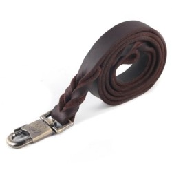 1 Stück Hundehalsband und Leine aus weichem Leder in geflochtener Haustierkette (2,5 x 120cm)