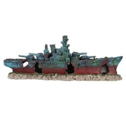 Harz Wrack Boot Versenkt Schlachtschiff Krieg Schiff Aquarium Aquarium Ornament Höhle Dekoration