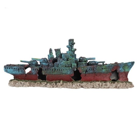 Harz Wrack Boot Versenkt Schlachtschiff Krieg Schiff Aquarium Aquarium Ornament Höhle Dekoration