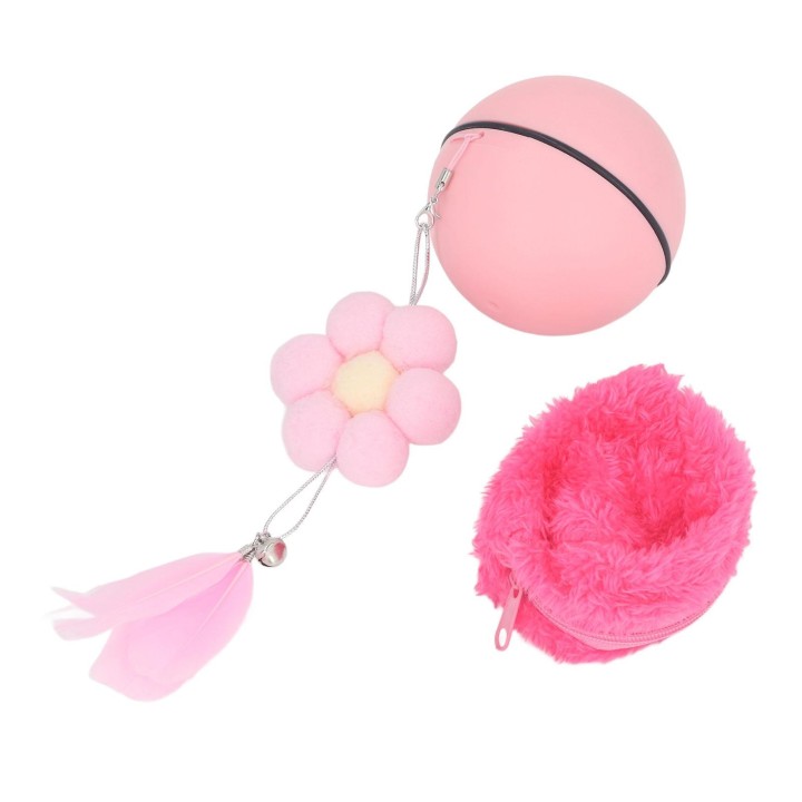 Interaktiver Katzenspielzeugball, One-Touch-Start, Geräuschreduzierung, automatisch rollender Katzenball für Haustiere