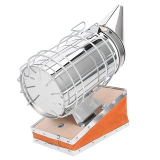 Imkerei Smoker Rindsleder Edelstahl mit Schutzhülle Imkereibedarf