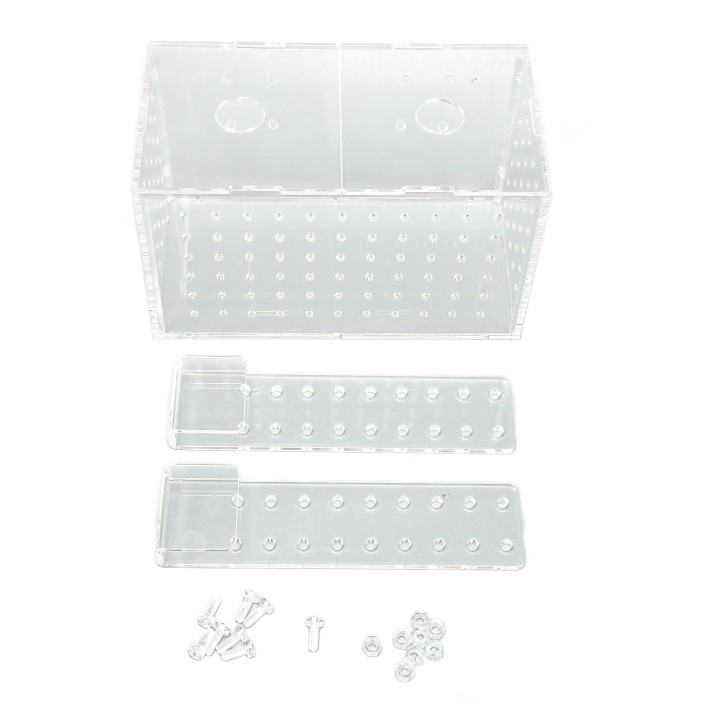 Fischzucht-Isolationsbox, transparente Hakeninstallation, Acryl-Aquarium-Brutstätte für Aquarien 17x9x10cm / 6.7x3.5x3.9in