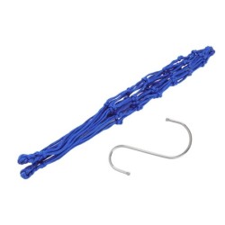 Hühner-Gemüse-String-Tasche, großer Platz, Obsthalter, Geflügelfütterungs-Netztasche mit Haken für Ente blau