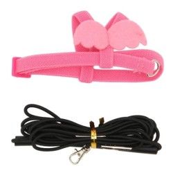 Vogelgeschirr-Leine, bissfest, verstellbar, ultraleicht, Vogel-Zugseil für das Papageientraining, XS XS rosa