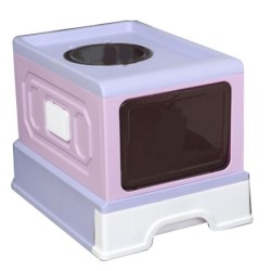 Faltbare Katzentoilette, Schubladentyp, verhindert Spritzer, Geruchskontrolle, auslaufsicher, groß, komplett umschlossen